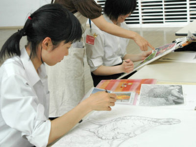 日本画授業風景