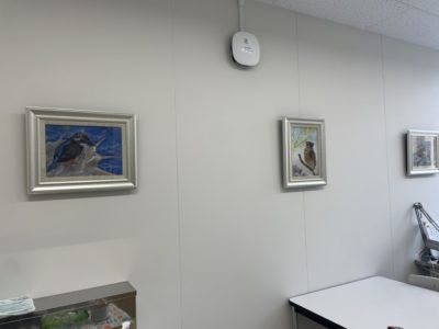 広島みらい創生高校カウンセリング室に生徒作品を展示していただきました